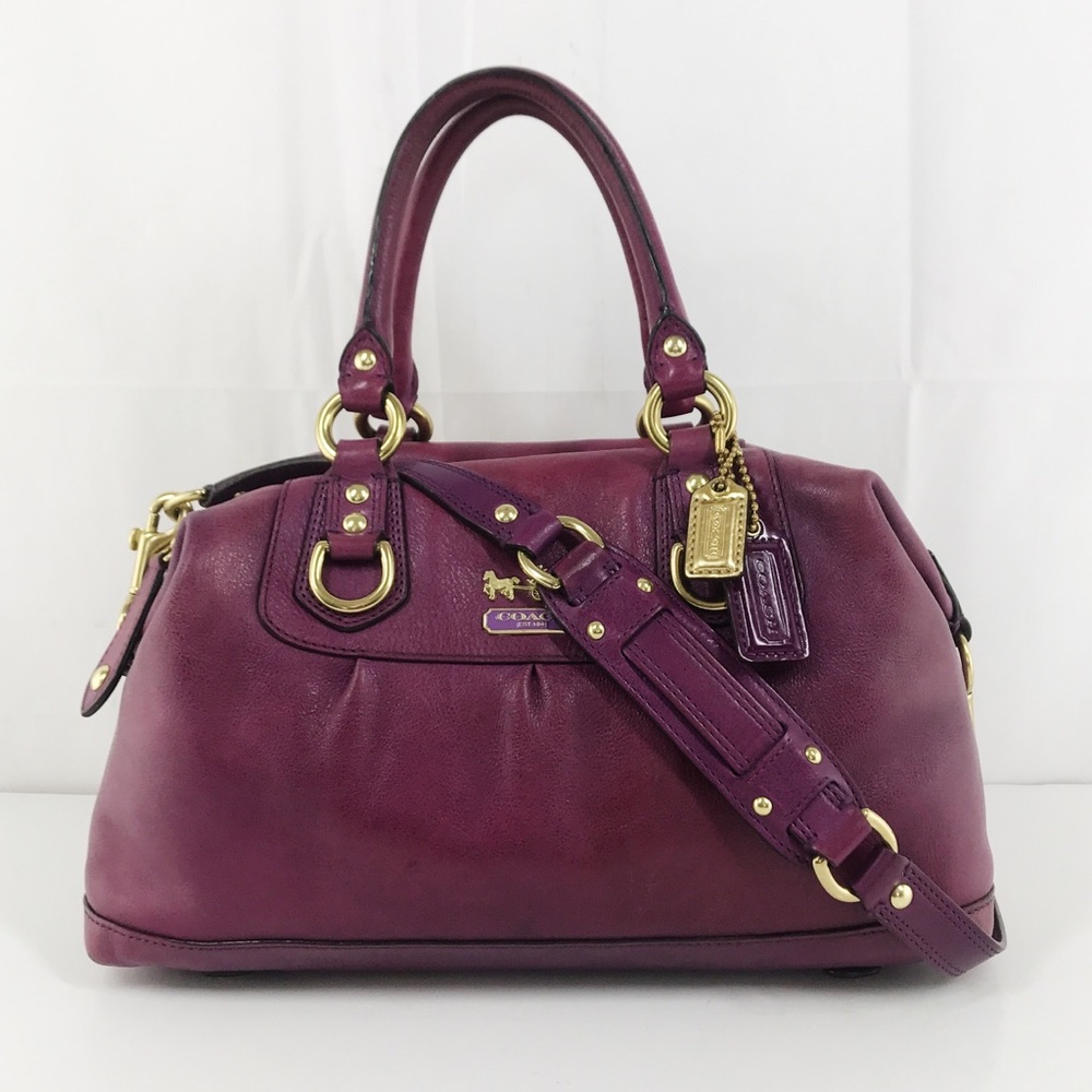 Coach Plum Vachetta Leather Sabrina Satchel Bag